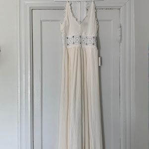 Lulus White/Off-White Lace Maxi Dress